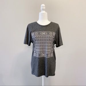 On The Byas Gray Aztec Graphic Unisex Tee Size M